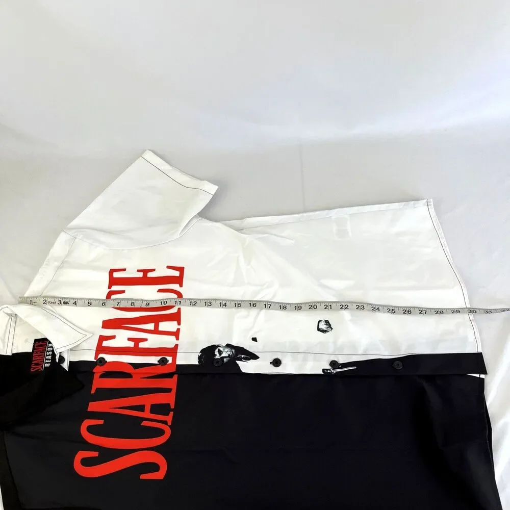 New Mens Reason Scarface AOP Button Up Short Sleeve Shirt Size Medium NWT - Picture 6 of 8
